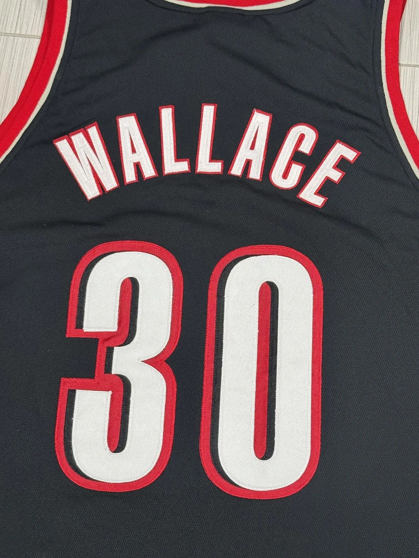 rare！Nike Blazers Wallace ラシードウォーレス Retro Portland Trail Blazers Jersey Nike #30 Wallace Shirt Size